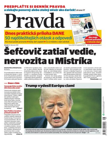 Obálka e-magazínu Pravda 19. 2. 2019