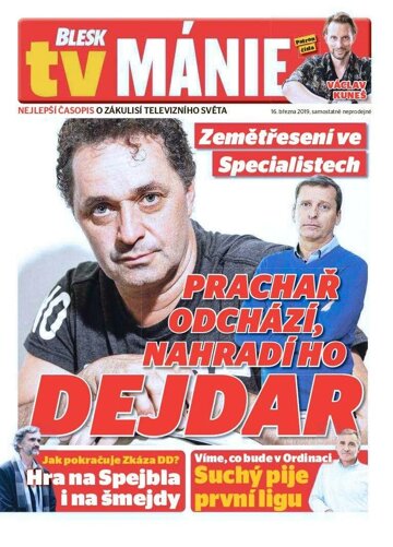 Obálka e-magazínu Blesk Tv manie 16.3.2019