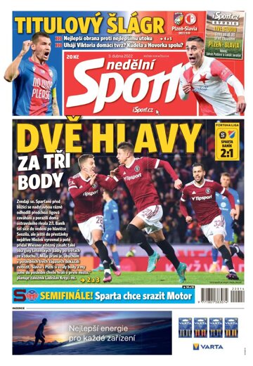 Obálka e-magazínu Nedělní Sport 3.4.2022