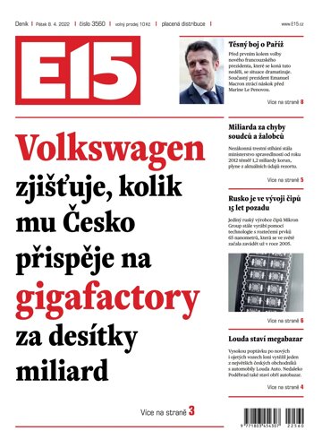 Obálka e-magazínu E15 8.4.2022