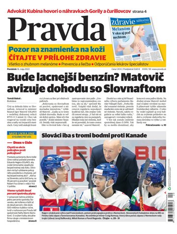 Obálka e-magazínu Pravda 16. 5. 2022