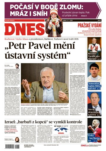 Obálka e-magazínu MF Dnes 14.11.2025