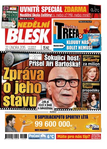 Obálka e-magazínu Nedělní Blesk 22.2.2015