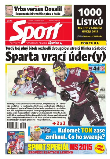 Obálka e-magazínu Sport 2.4.2015