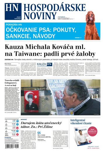 Obálka e-magazínu Hospodárske noviny 03.11.2015