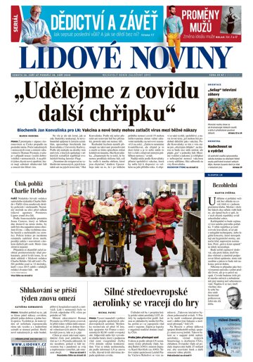 Obálka e-magazínu Lidové noviny 26.9.2020