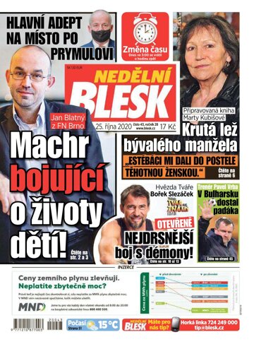 Obálka e-magazínu Nedělní Blesk 25.10.2020