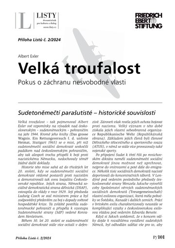 Obálka e-magazínu Albert Exler: Velká troufalost. Pokus o záchranu nesvobodné vlasti / mimořádná příloha Listů 2/2024