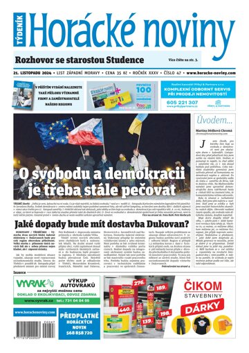 Obálka e-magazínu Horácké Noviny 47/2024