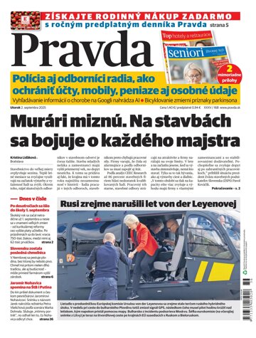 Obálka e-magazínu Pravda 2. 9. 2025