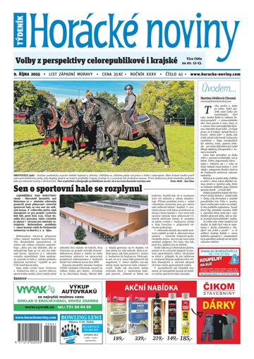 Obálka e-magazínu Horácké Noviny 41/2025