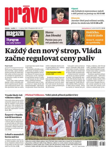 Obálka e-magazínu Deník Právo 4.4.2026