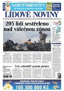 Obálka e-magazínu Lidové noviny 18.7.2014