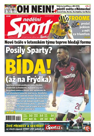 Obálka e-magazínu Nedělní Sport 26.7.2015
