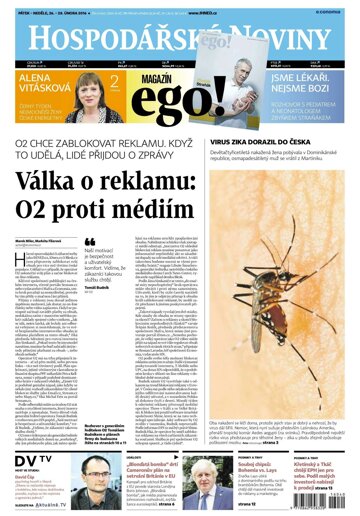 Obálka e-magazínu Hospodářské noviny 040 - 26.2.2016