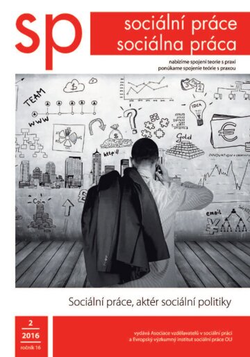 Obálka e-magazínu Sociální práce 2/2016 , aktér sociální politiky