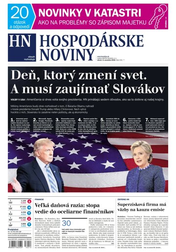 Obálka e-magazínu Hospodárske noviny 08.11.2016