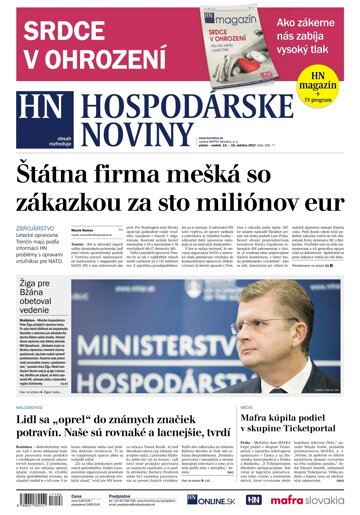 Obálka e-magazínu Hospodárske noviny 13.10.2017