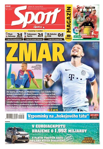 Obálka e-magazínu Sport 16.8.2019