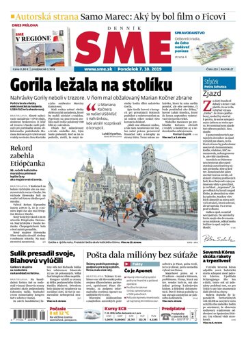 Obálka e-magazínu SME 7.10.2019