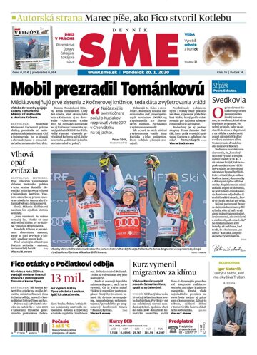 Obálka e-magazínu SME 20.1.2020