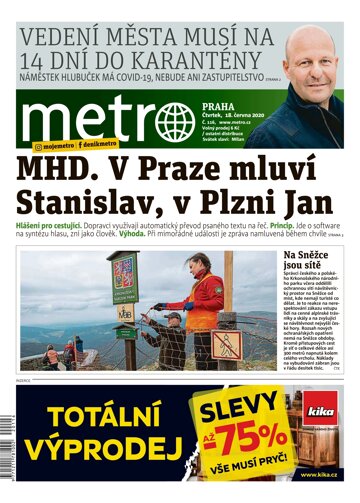 Obálka e-magazínu deník METRO 18.6.2020