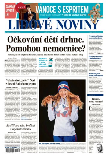 Obálka e-magazínu Lidové noviny 1.12.2021