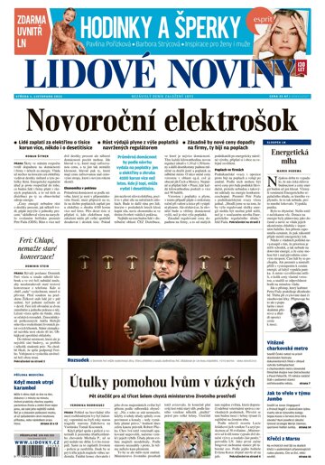 Obálka e-magazínu Lidové noviny 1.11.2023