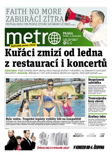 Obálka e-magazínu deník METRO 4.6.2015