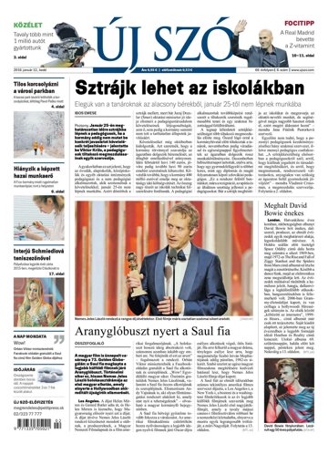 Obálka e-magazínu Új Szó 12.1.2016