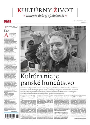 Obálka e-magazínu SME Kultúrny život 20/3/2020