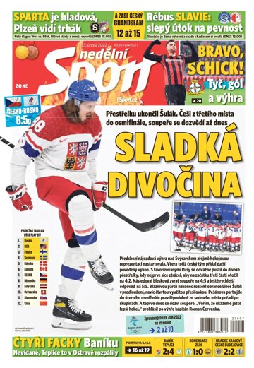 Obálka e-magazínu Nedělní Sport 13.2.2022