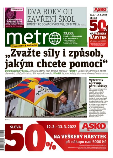 Obálka e-magazínu deník METRO 11.3.2022