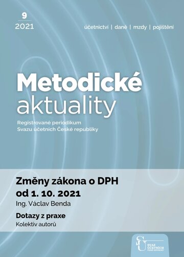 Obálka e-magazínu Metodické aktuality Svazu účetních 9/2021