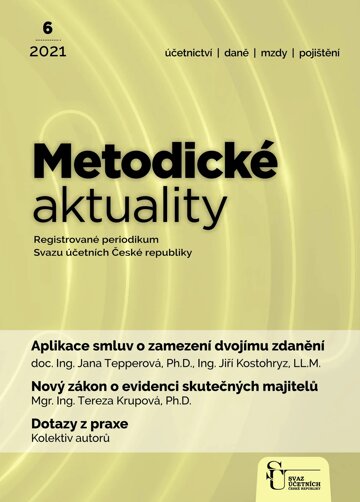 Obálka e-magazínu Metodické aktuality Svazu účetních 6/2021