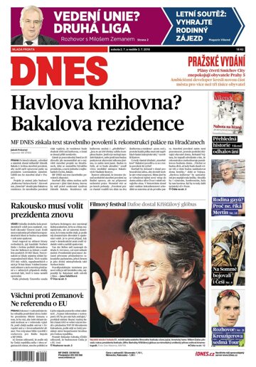 Obálka e-magazínu MF Dnes 2.7.2016