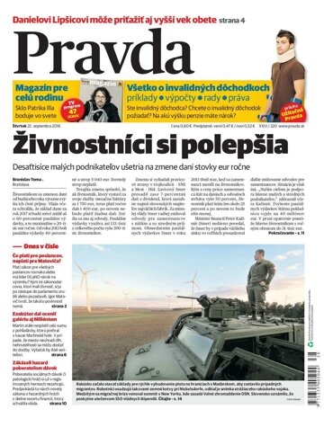 Obálka e-magazínu Pravda 22.9.2016