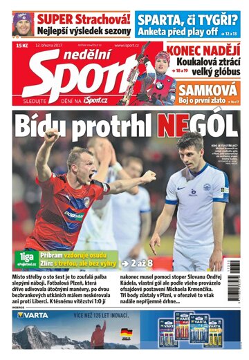 Obálka e-magazínu Nedělní Sport 12.3.2017