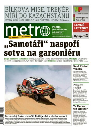 Obálka e-magazínu deník METRO 18.1.2019