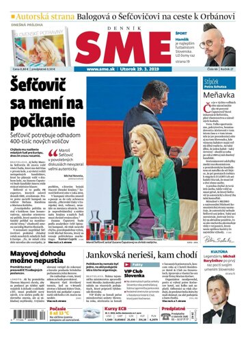 Obálka e-magazínu SME 19.3.2019
