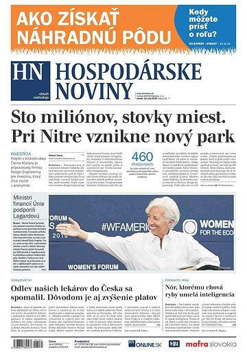 Obálka e-magazínu Hospodárske noviny 10.07.2019