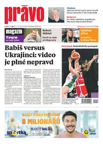 Obálka e-magazínu Deník Právo 21.6.2025