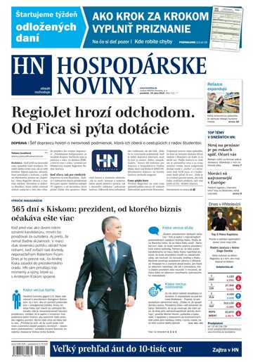 Obálka e-magazínu Hospodárske noviny 15.06.2015