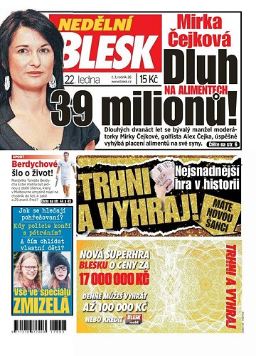 Obálka e-magazínu Nedělní Blesk 22.1.2017