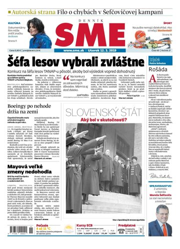 Obálka e-magazínu SME 12.3.2019