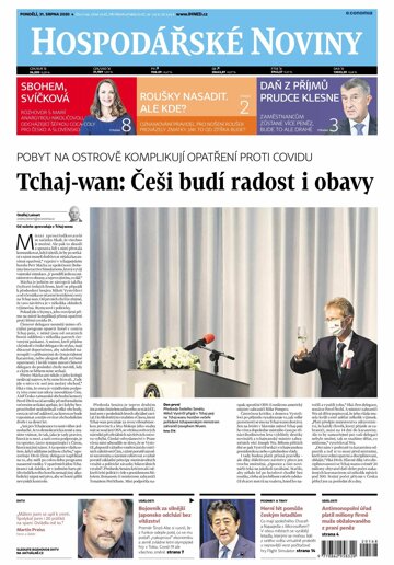 Obálka e-magazínu Hospodářské noviny 168 - 31.8.2020