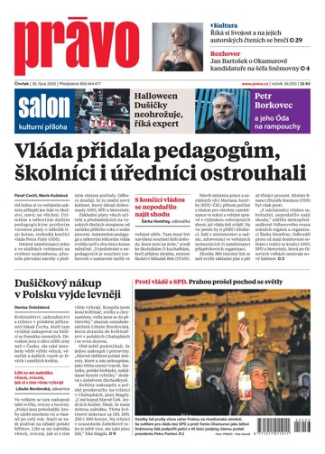 Obálka e-magazínu Deník Právo 30.10.2025