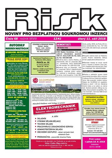 Obálka e-magazínu Risk 68/2018