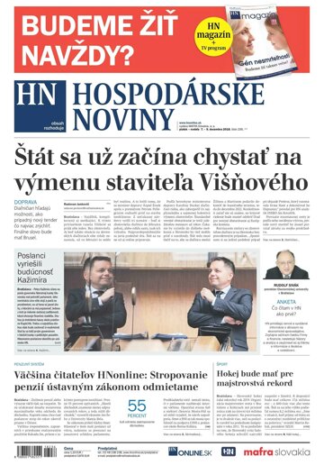 Obálka e-magazínu Hospodárske noviny 07.12.2018