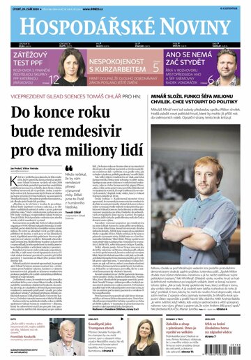 Obálka e-magazínu Hospodářské noviny 188 - 29.9.2020